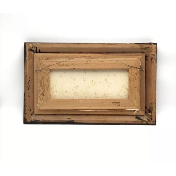 Butterfly On Flower Basket Signed B Scott. Painting In Wall Hanging Wooden Frame - Picture 5 of 5